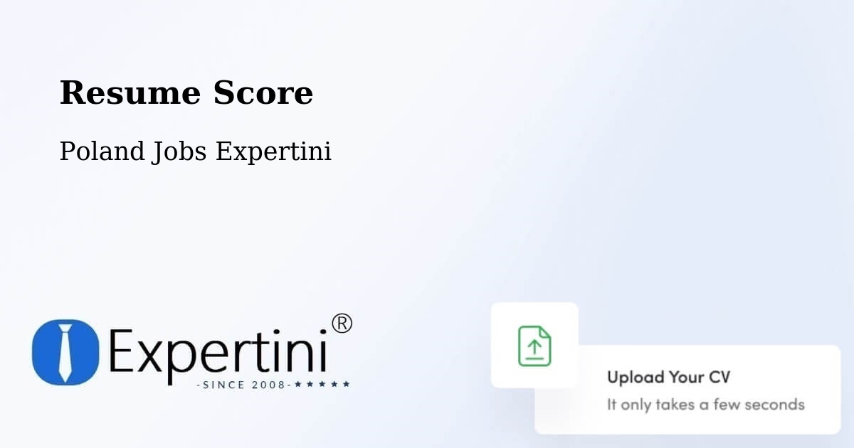 Resume Score & Job Description Match Tool – Stróża - Poland Jobs Expertini